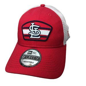 St Louis Cardinals MLB Baseball Cap New Era 9Forty Red Mesh Adjustable Hat NEW